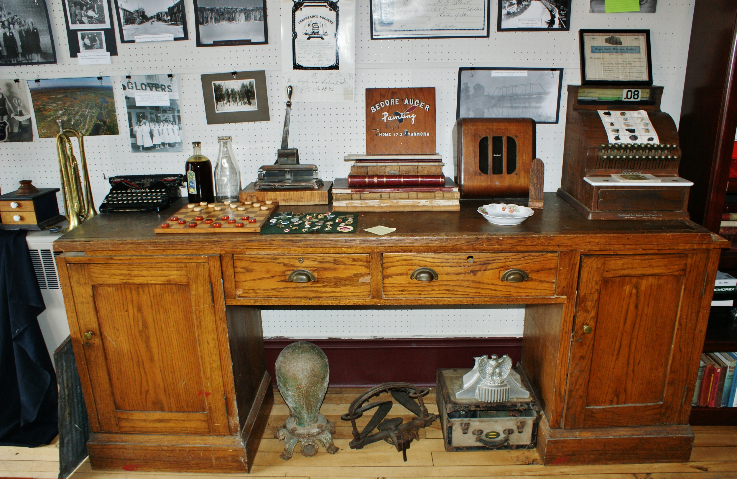 Original post office desk, now located at the Marmora Historical Foundation