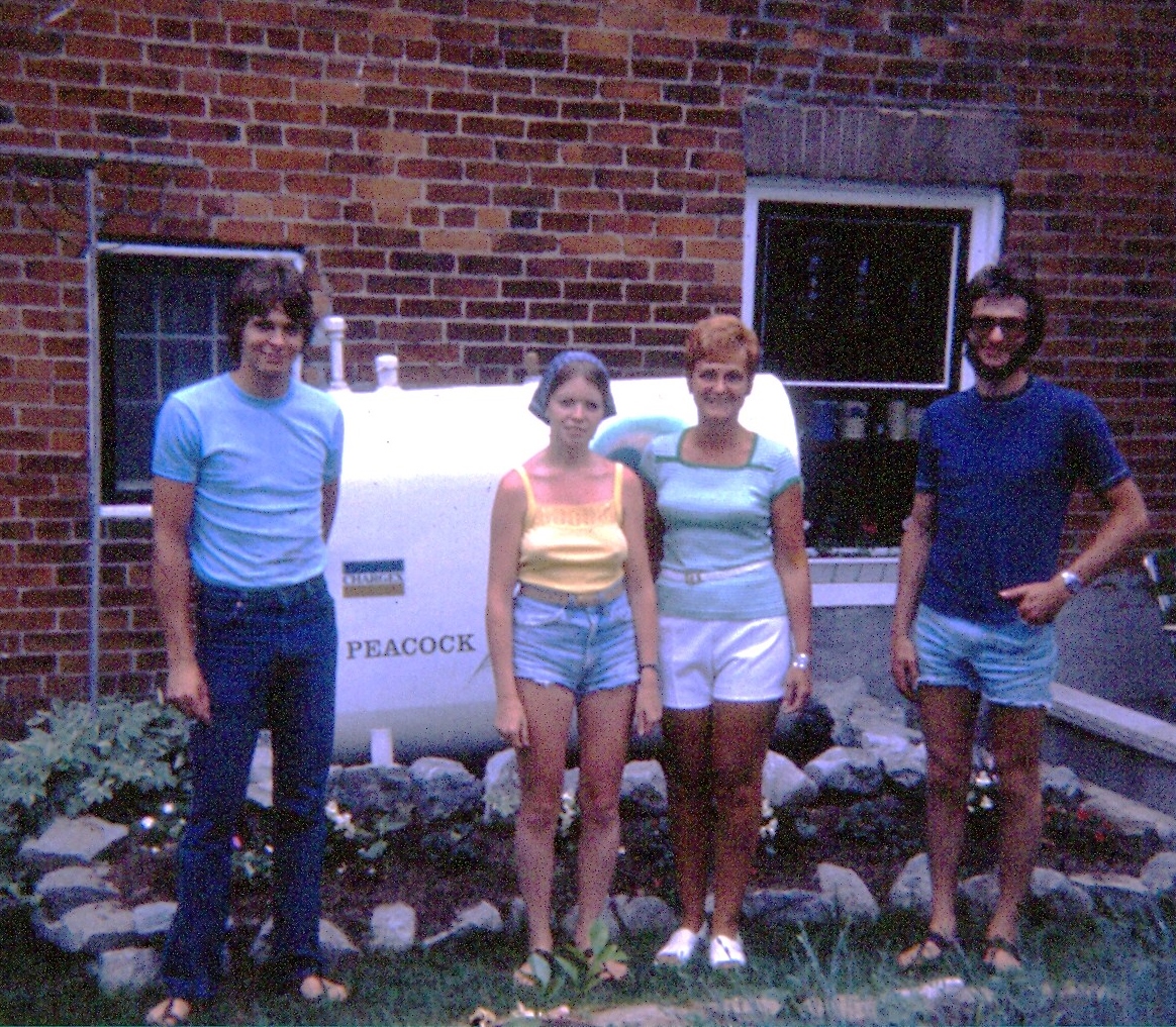 Norma Peacock with her sons, Trevor & Clive and daughter-in-law, Bobbi