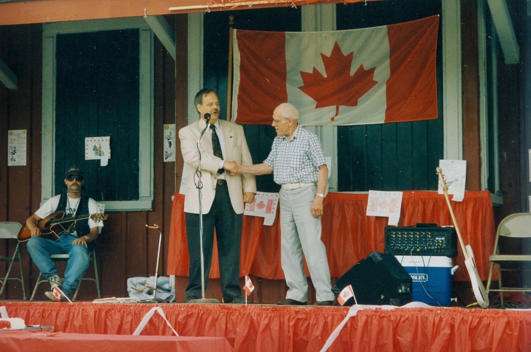 Above: 1995 Canada Day Celebrations with Reeve Andre Philpot and Stewart Hardy