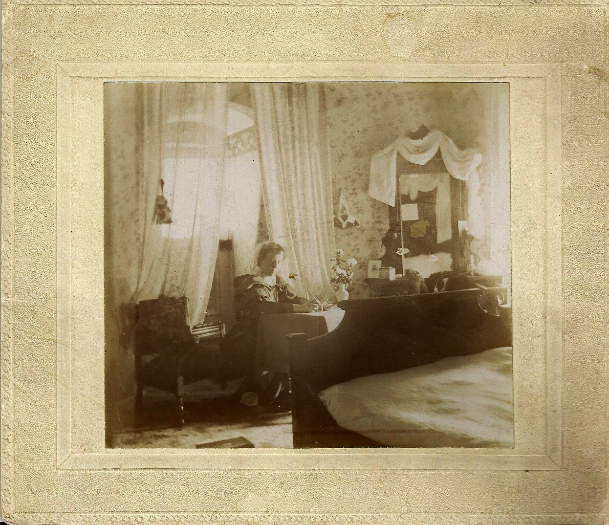 Blanche, daughter of Joseph Burgess Pearce in her room at Ousemore House, Norwood