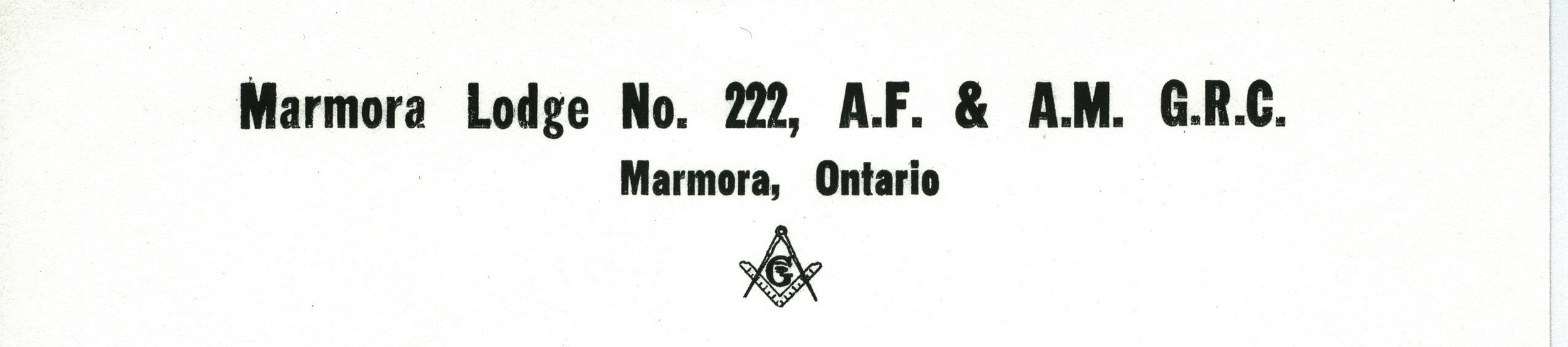 Ancient Free and Accepted Masons. Grand Registrar Canada
