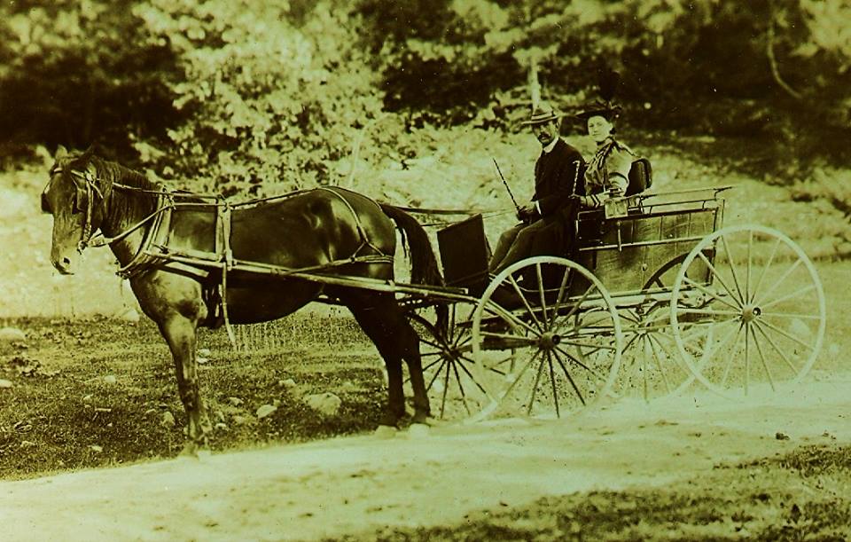 Frank S. Pearce and Bess Pearce... back of photo reads 'nicest girl in town and her poor old cousin Mud'