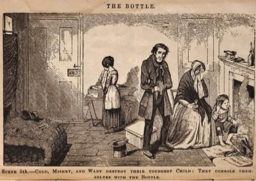 sCENE 5 - cOLD, MISERY AND WANT DESTROY THEIR YOUNGEST CHILD, tHEY CONSOLE THEMSELVES WITH THE BOTTLE