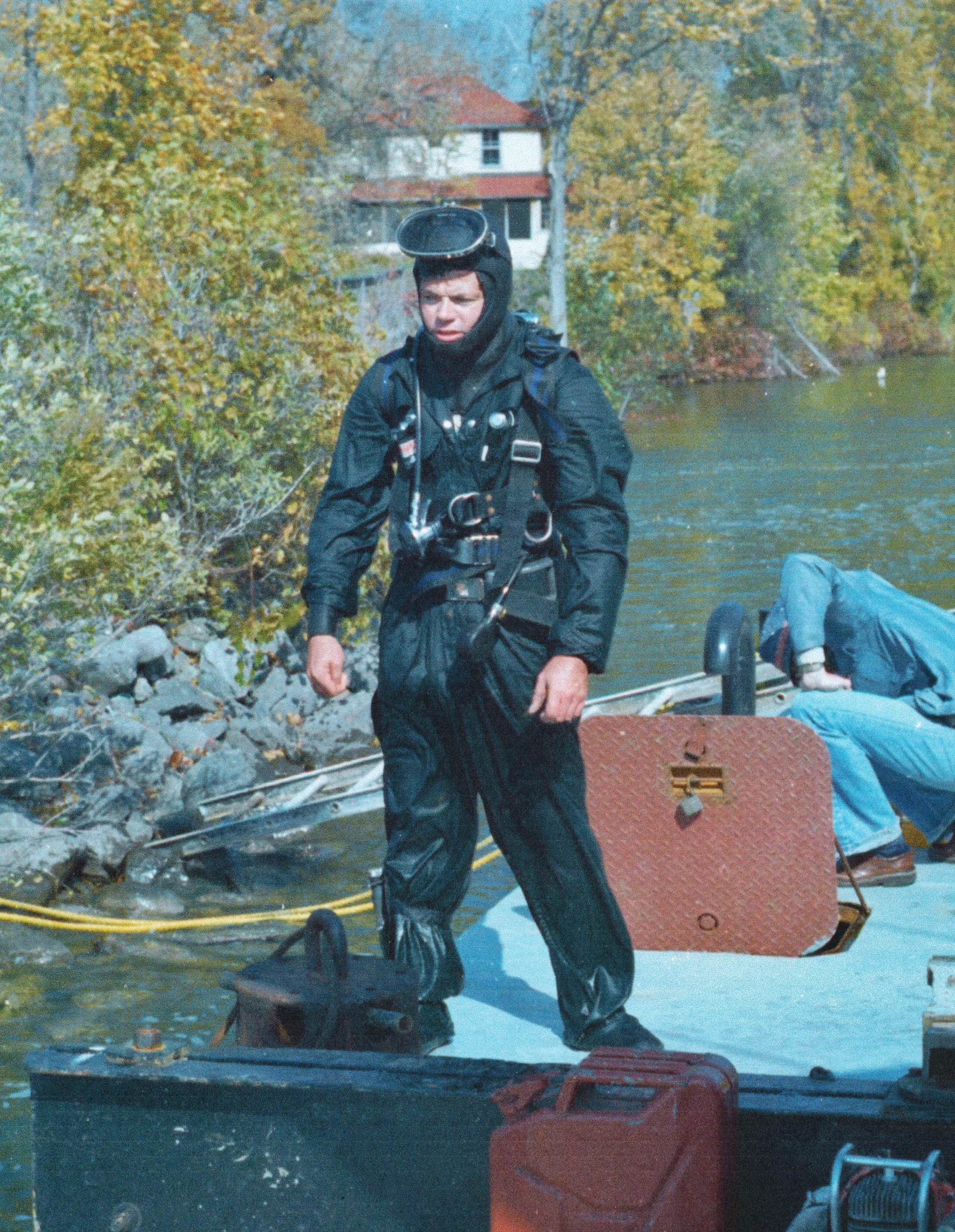 Diver, Brian McCrodan of Peterborough