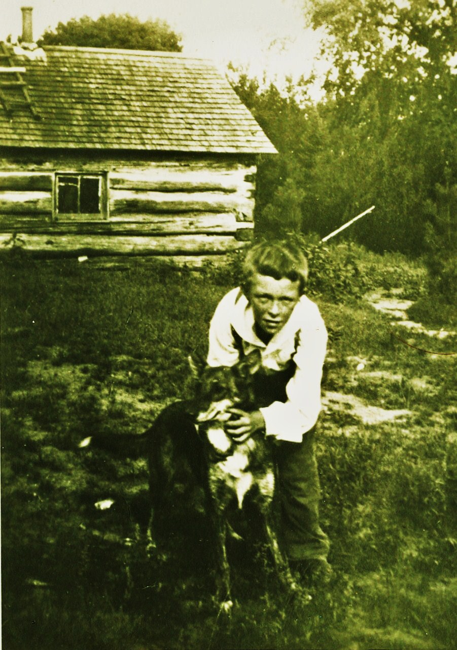 William Revoy as a boy, at a cabin near Glen Allan Park