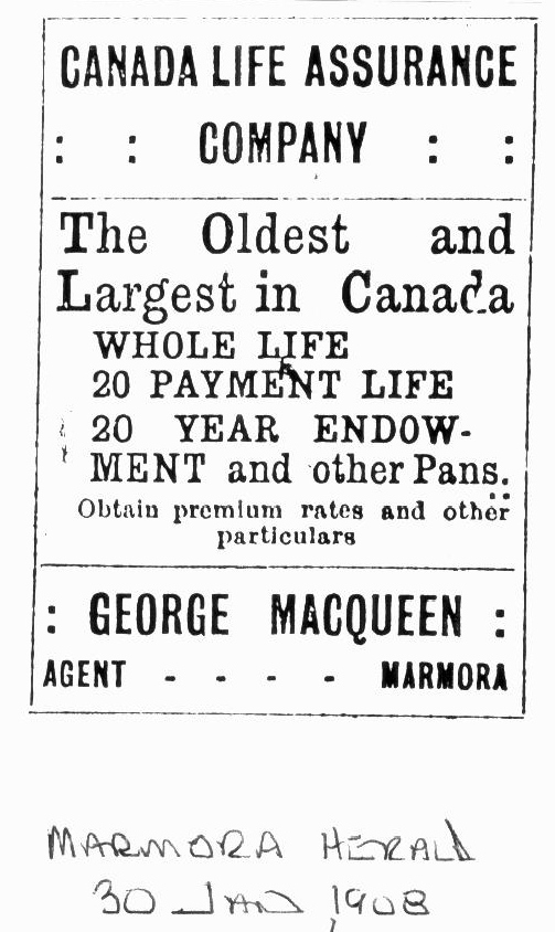 jUNE 30, 1908 Mr. MaccQueen was Justice of the Peace. He was also the lay preacher at thePresbythrian church up on the hill.