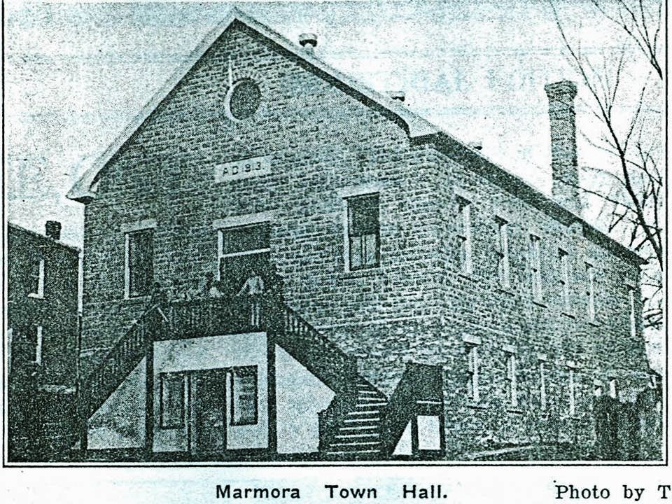 Marmora Town Hall 1914 Photo by local photographer T. Stewart