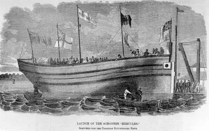 The Launch of the hercules in Hamilton 1863-1869 Photo: Frank Woods
