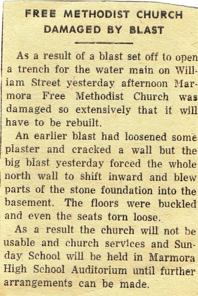 Free Methodist church Marmora damaged by blast.jpg