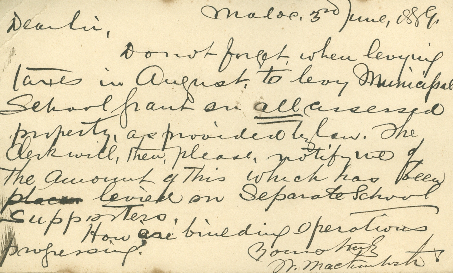 Card to Reeve Gladney from W. MacIntosh, 1889.jpg