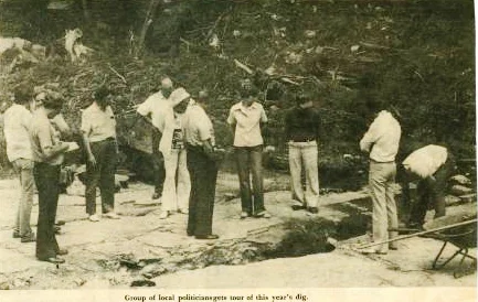 1980Archaeology uncovering the trench of blast furnace wheel1980.jpg