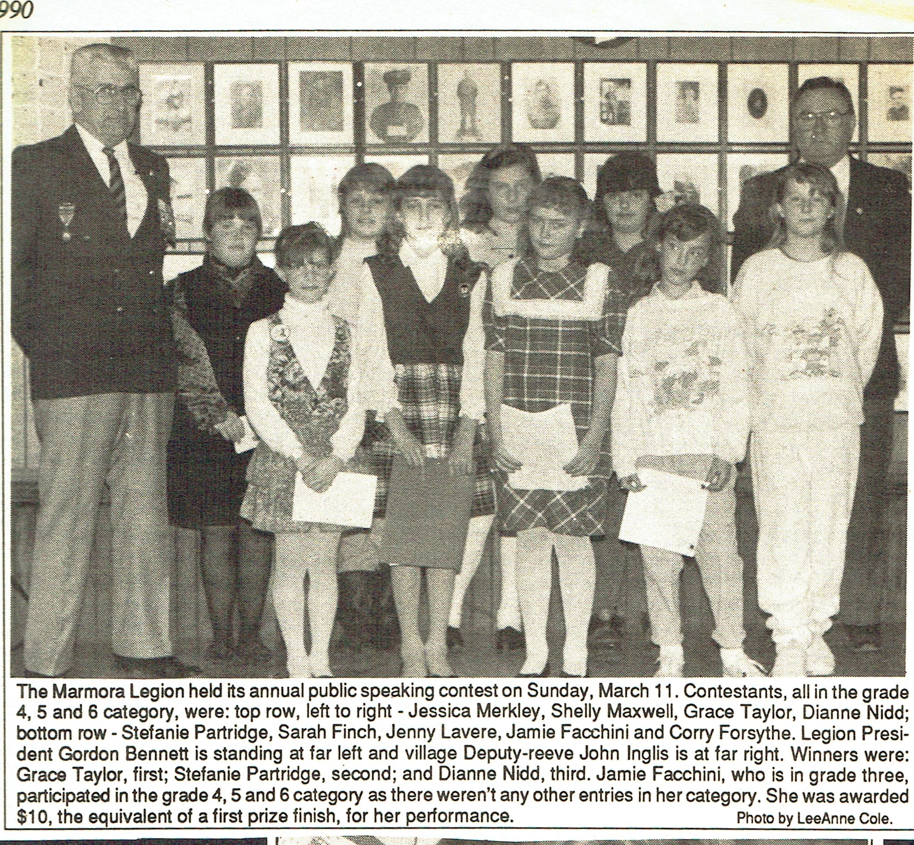 Legion Public Speaking contest 1990.
