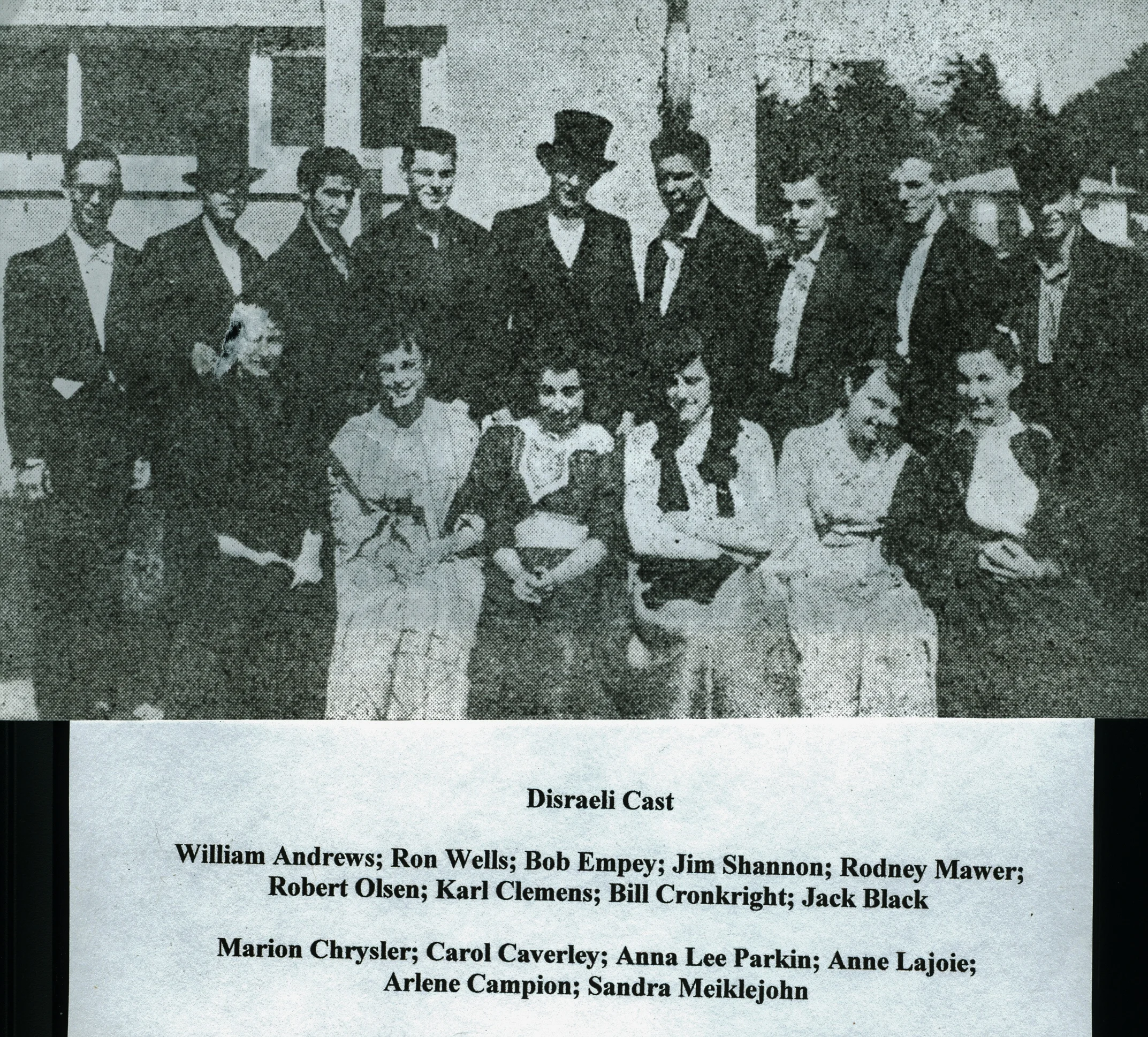 Marmora High School Disraeli Cast.jpg