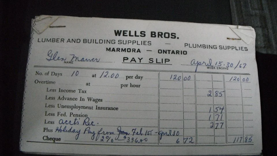 $12.00 per day. Well, says Glenn, you have to start somewhere!