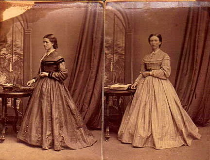 Lucinda Pearce Fowler (left) Jane Pearce Vanderhoof (right) 1867.jpg
