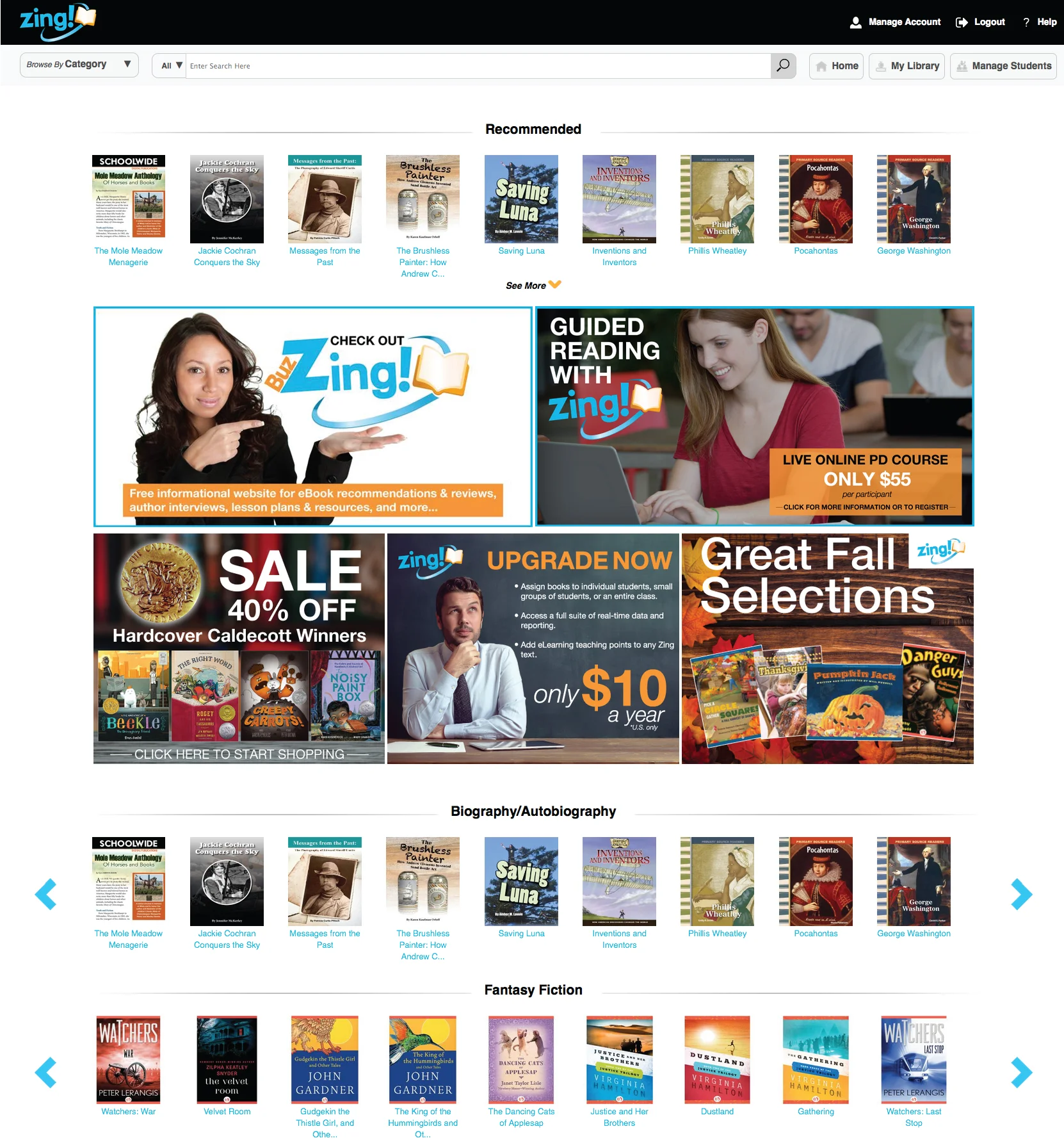 New Zing Homepage