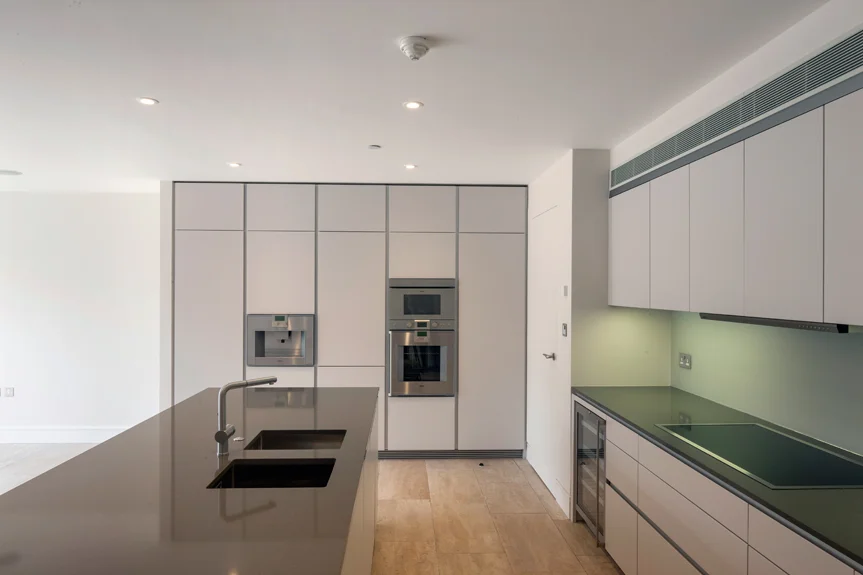  A beautiful modernist Bulthaup fully fitted kitchen with Gaggenau appliances. 