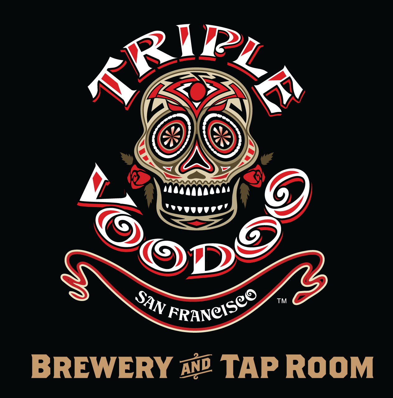 Triple Voodoo Brewery and Tap Room Logo - Brown Text - MARK UP ONLY.jpg