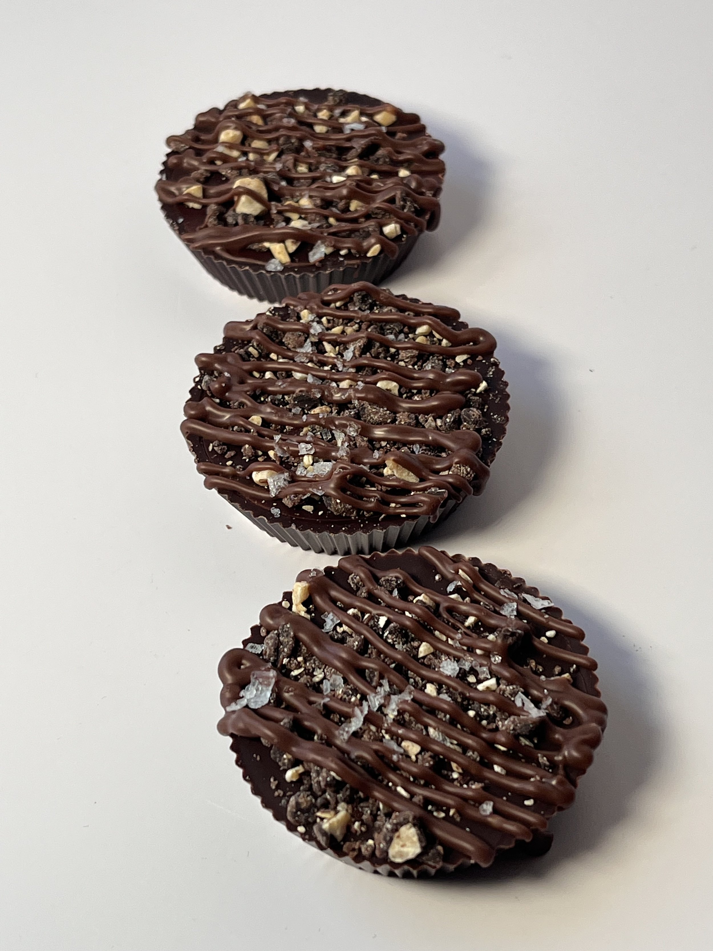 A box of handcrafted peanut butter cups