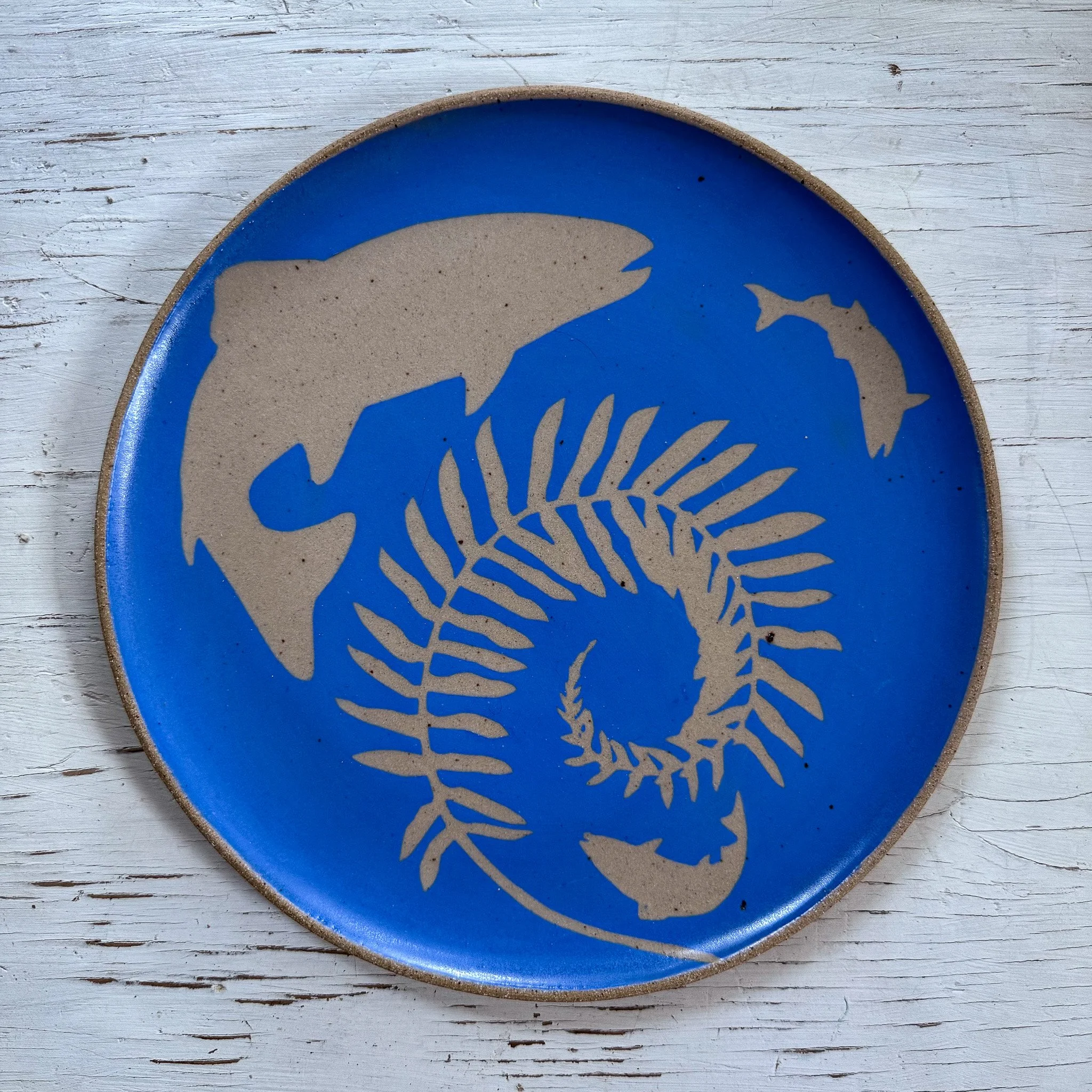 Fern / Salmon Platter // Brilliant Blue