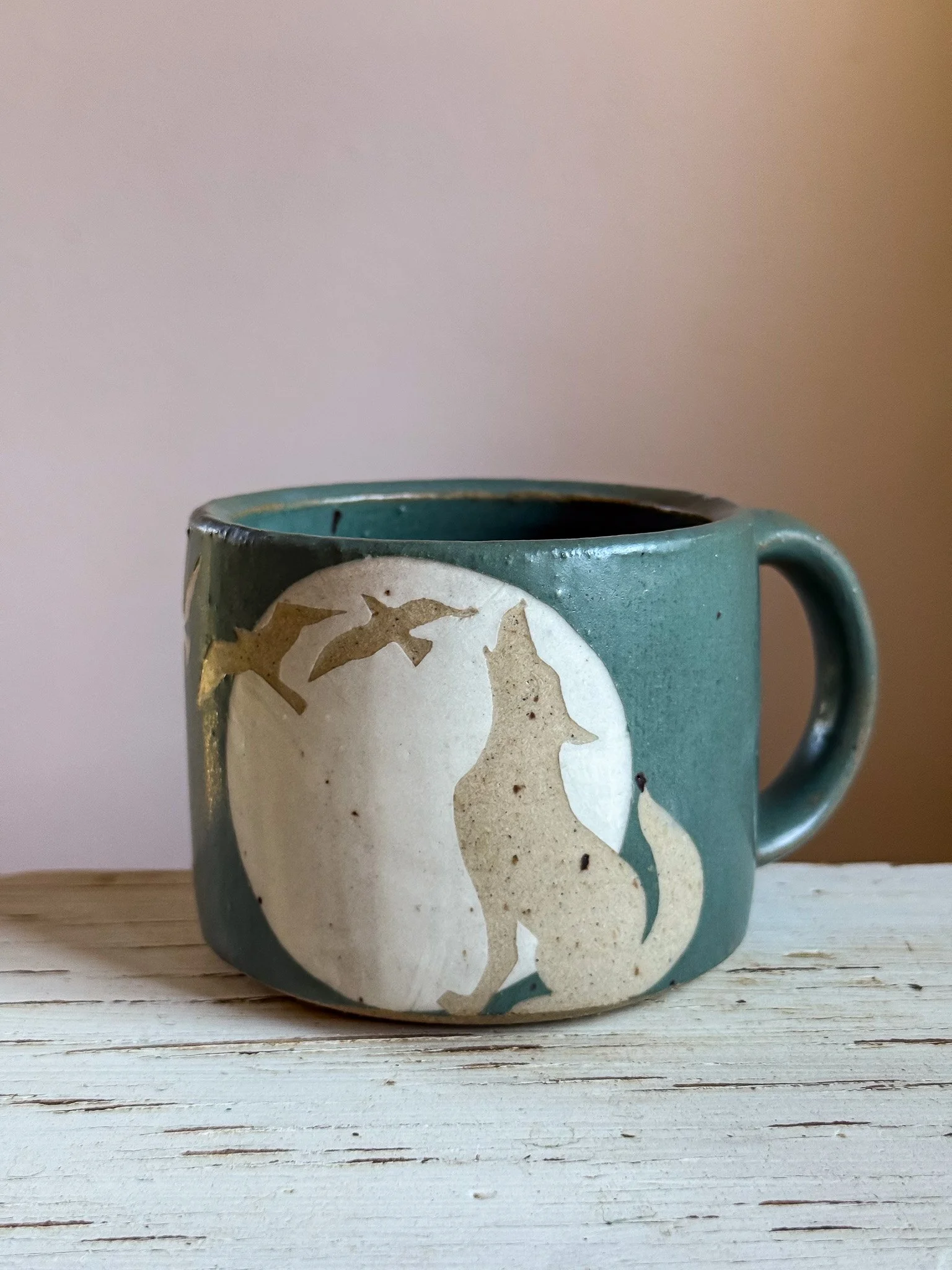 Folkart Mug // Coyote + Crows