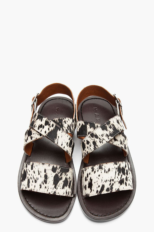 Comfortable animal printed sandals by Marni . 