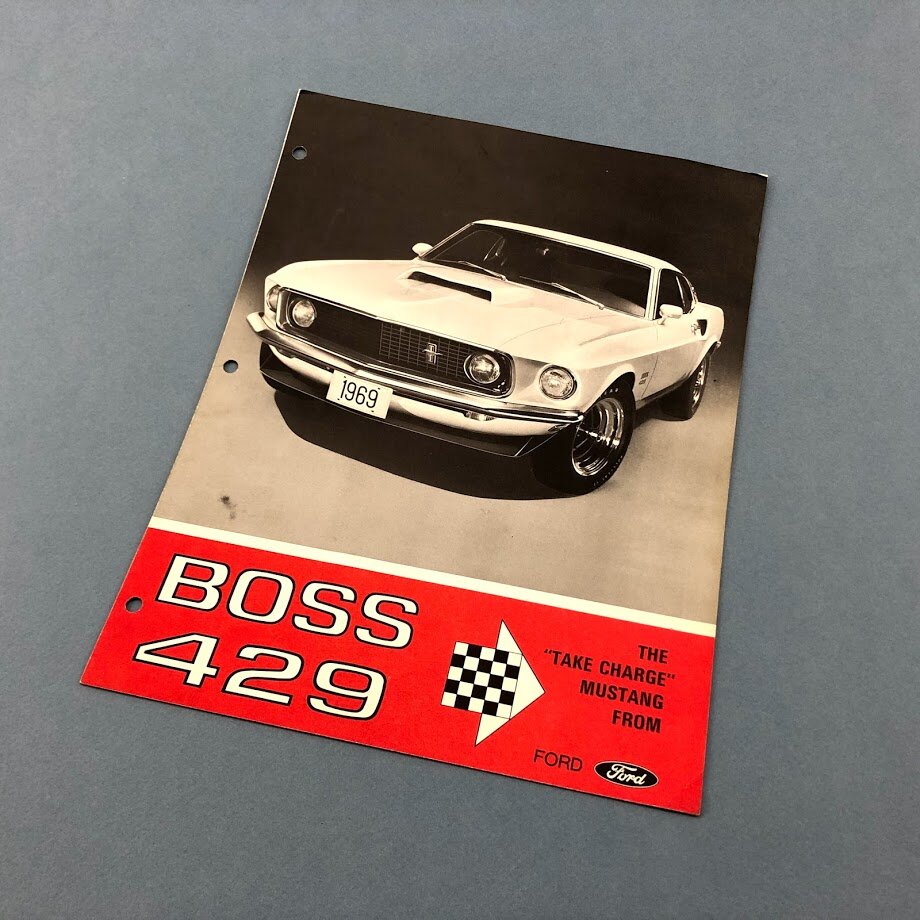 Ford 1969 Boss Trans-Am Mustang Carroll Shelby Racing Postcard Vintage SCCA 1970