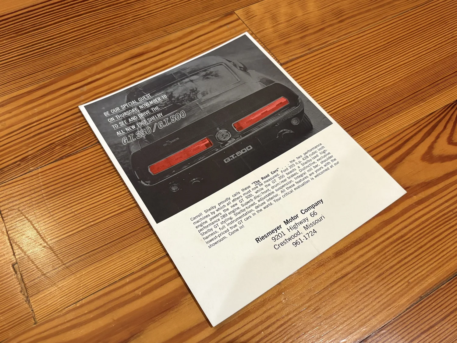 SHELBY MEMORABILIA — VERNON ESTES CLASSICS