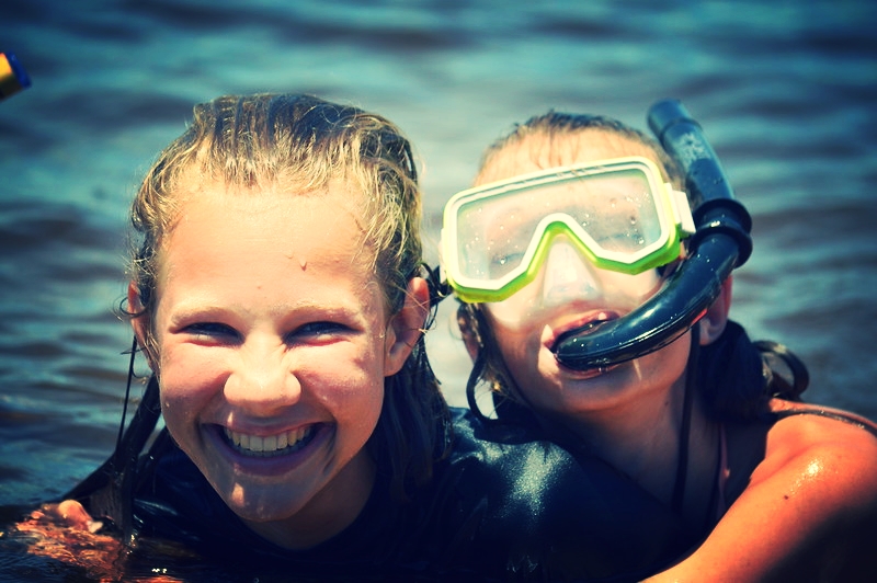 Life Under a Rock Week campers enjoy snorkeling near the Causeway Islands. 