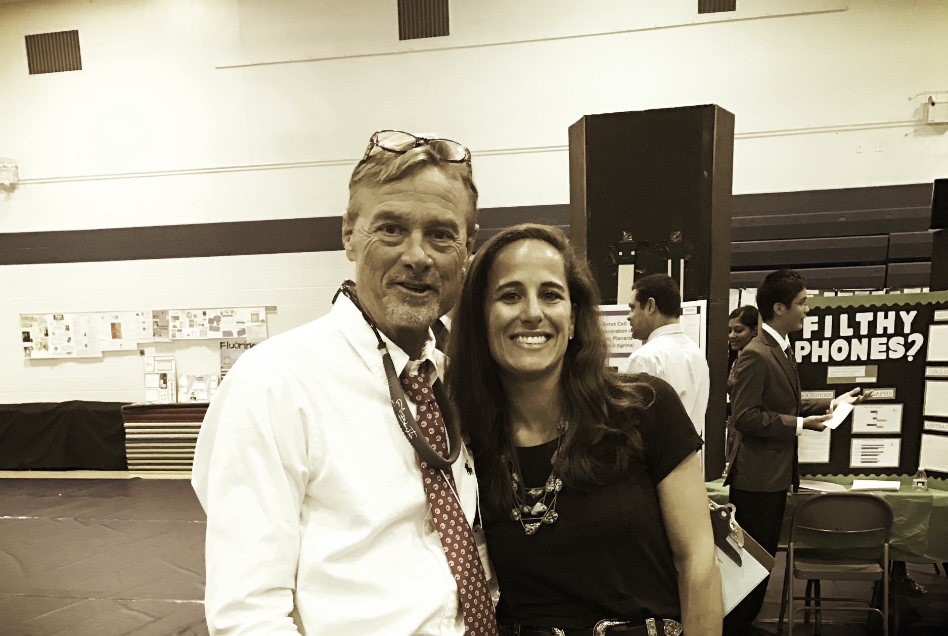 Sanibel Sea School's Executive Director, Doc Bruce, poses for a photo with Cara Summit, a teacher at The Canterbury School. 