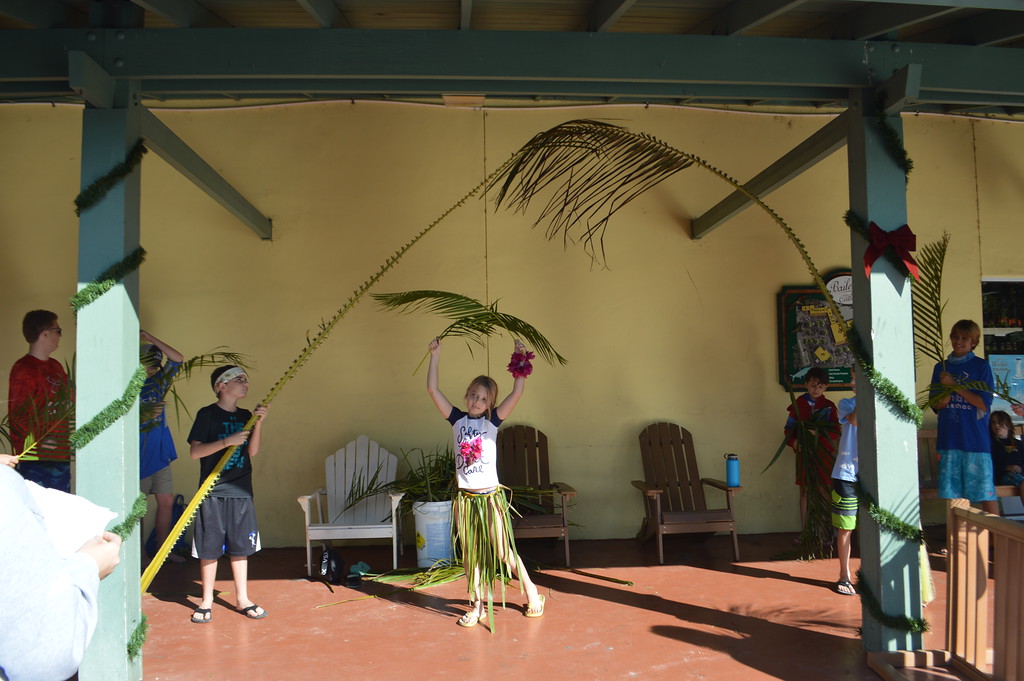 Camp groups performed their hula dances for shoppers at Bailey's General Store. 