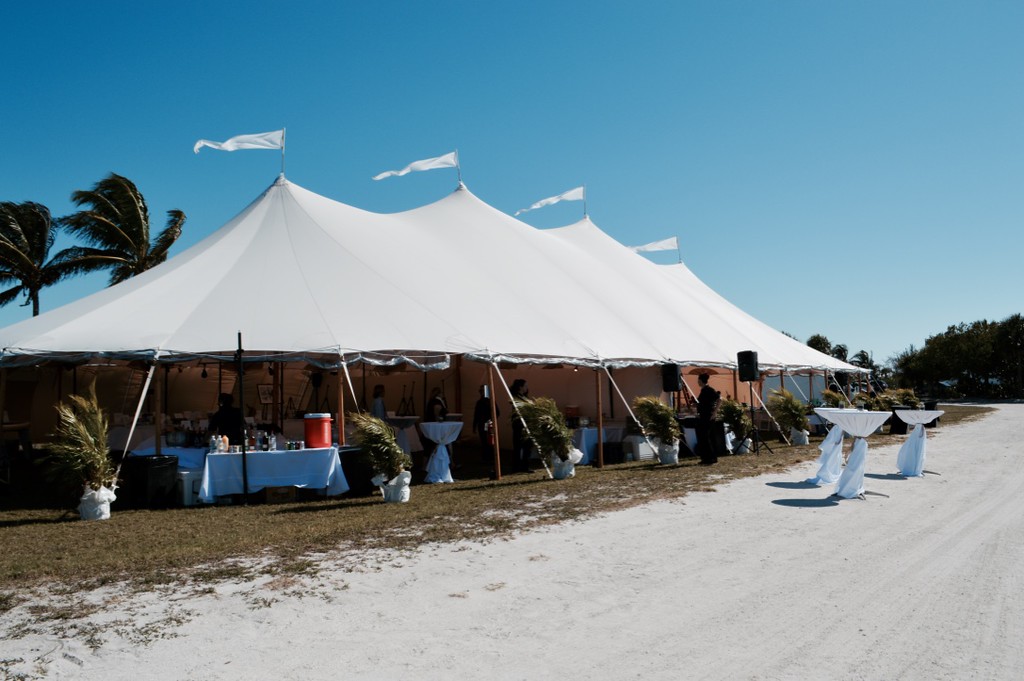 Sanibel Sea School's annual fundraiser, Octifest, is held under a tent on Sanibel's Causeway Island A. 