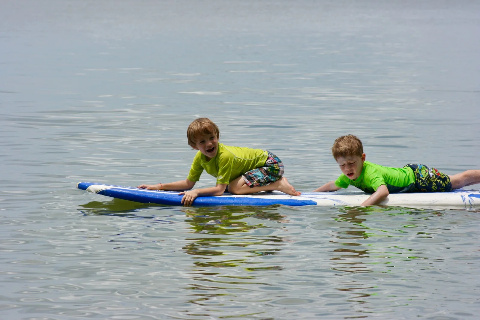 Sometimes our tiniest campers prefer to surf in pairs. 
