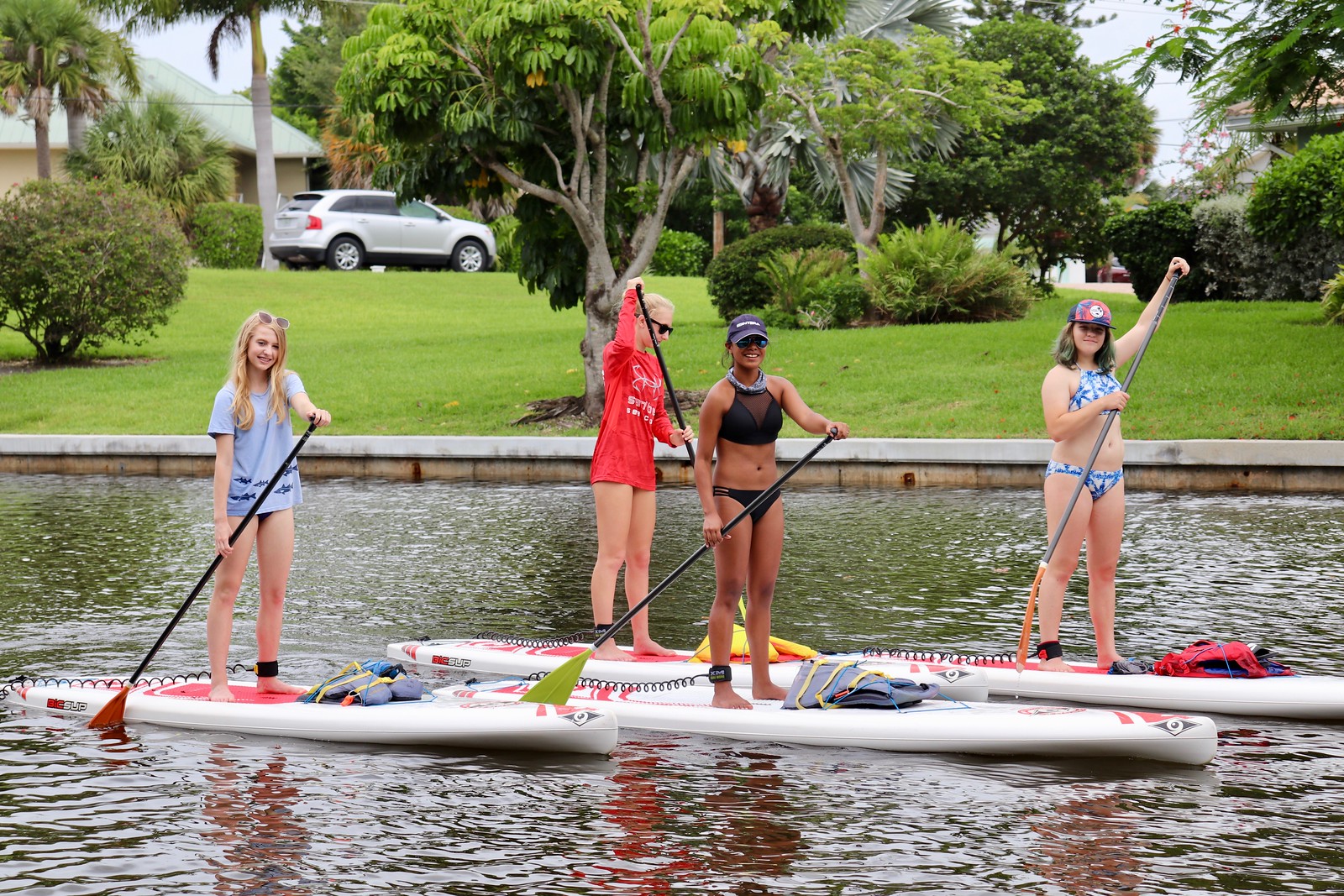 Wahine Toa campers went for a paddle in the Sanibel canals. 