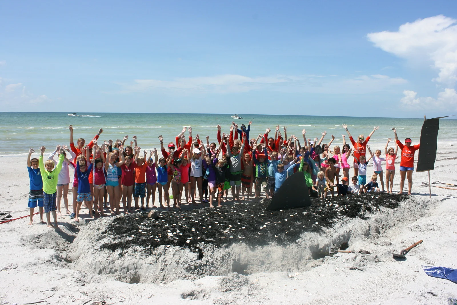 A whale shark sand sculpture showed participants just how large these fish can be. 
