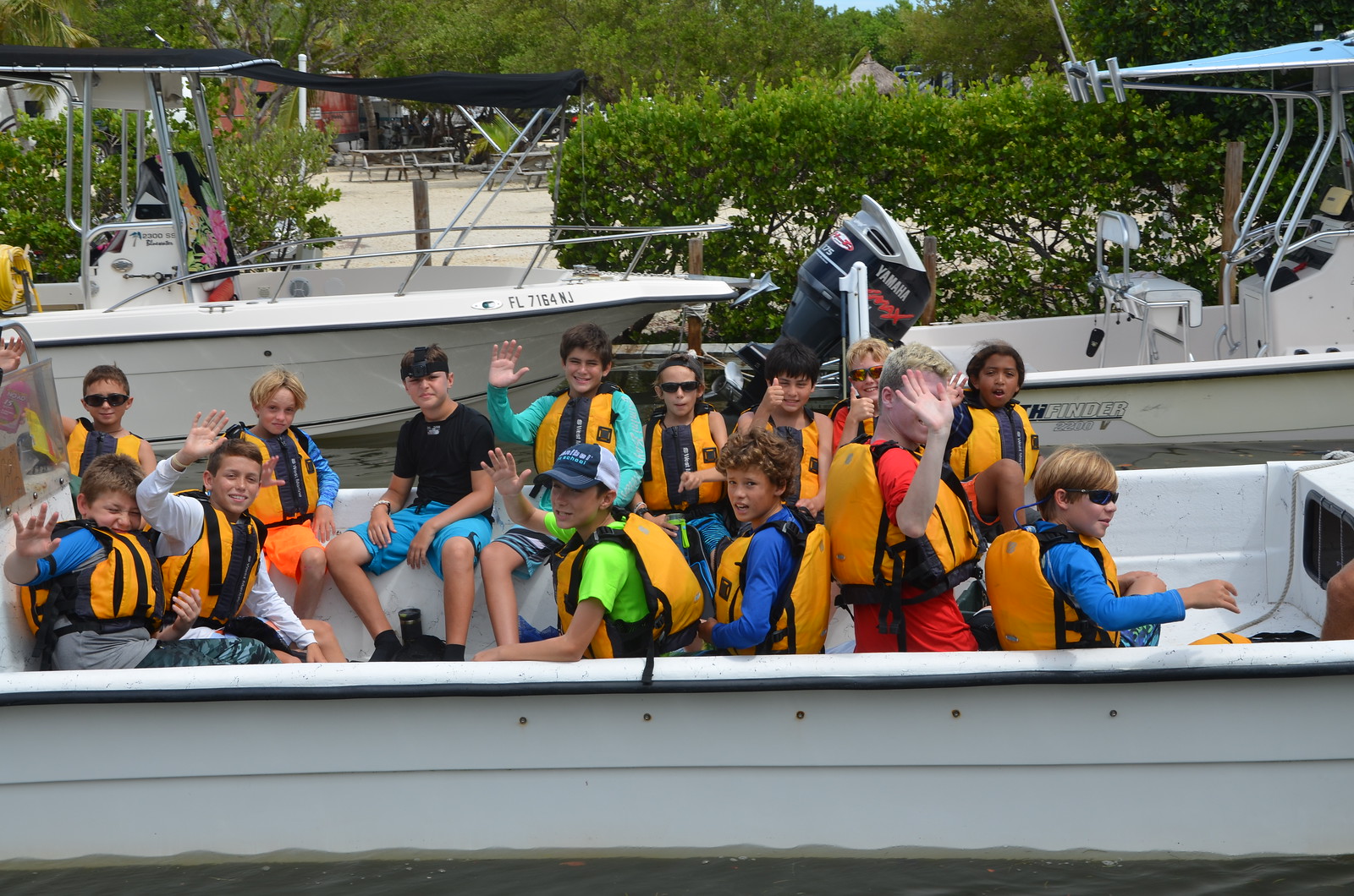 Campers departed the campground for a snorkeling trip to Looe Key Reef. 
