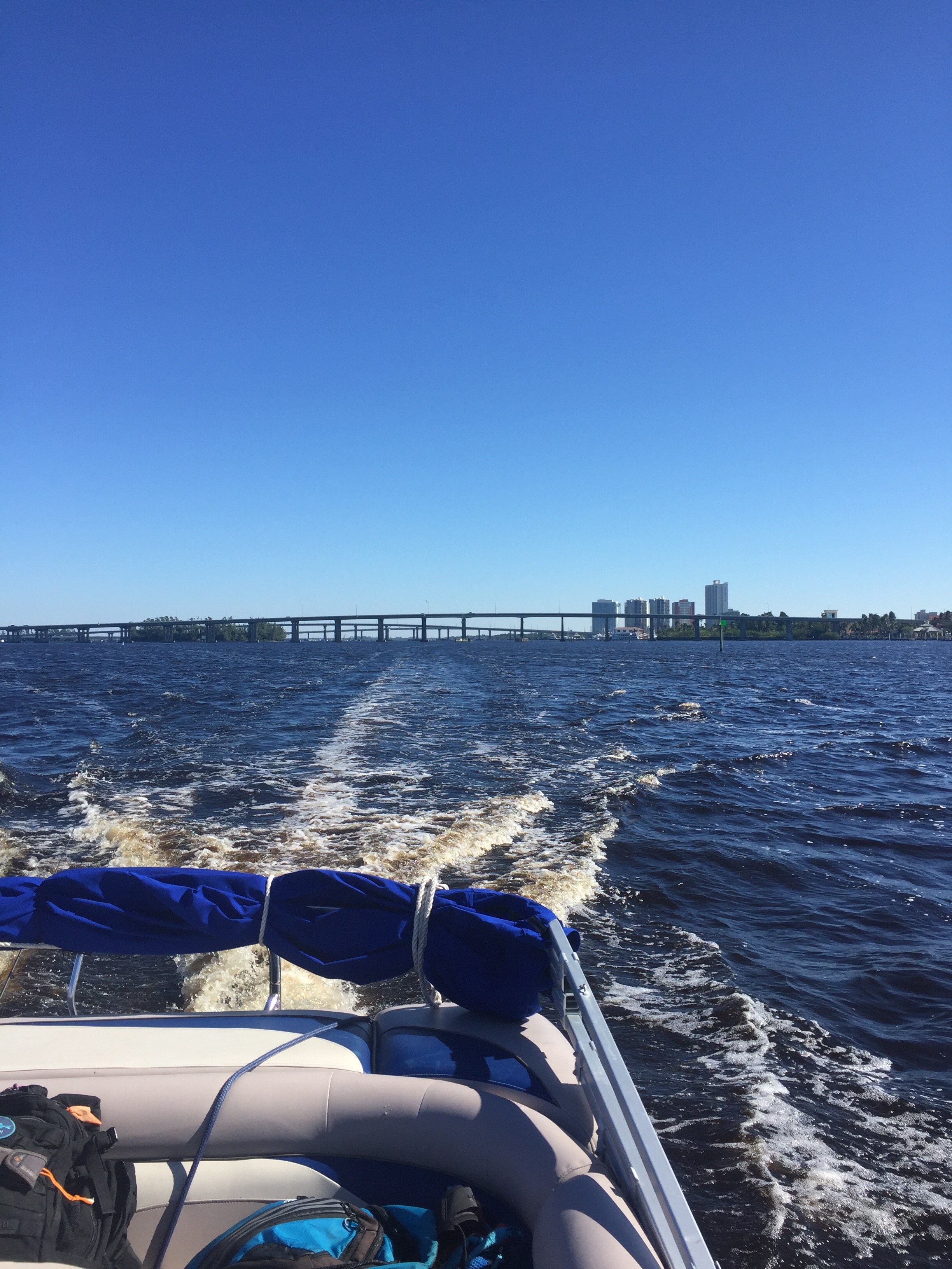 A view of downtown Fort Myers from the Caloosahatchee River. 