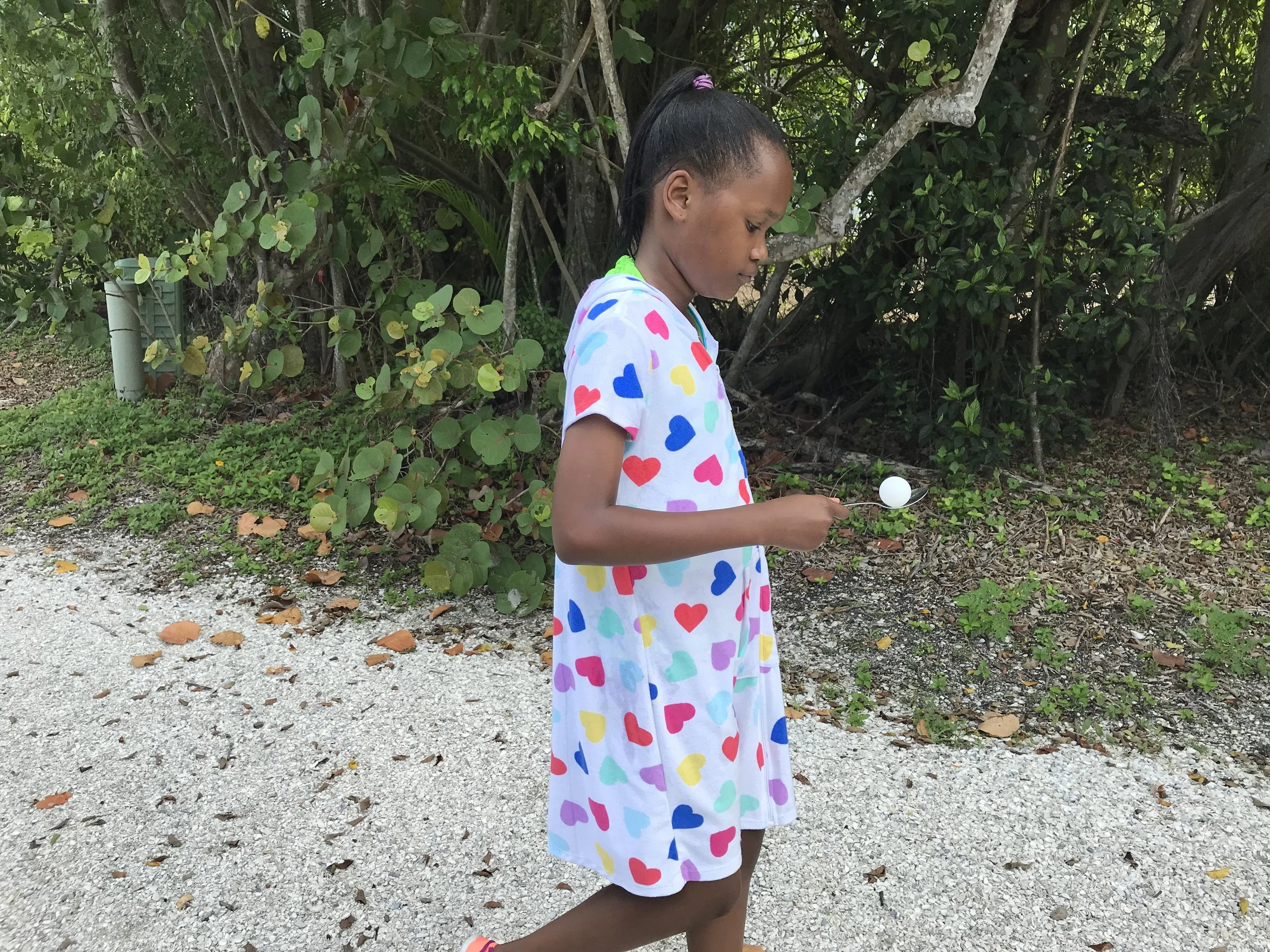 Campers participated in a sea turtle-themed relay race. 