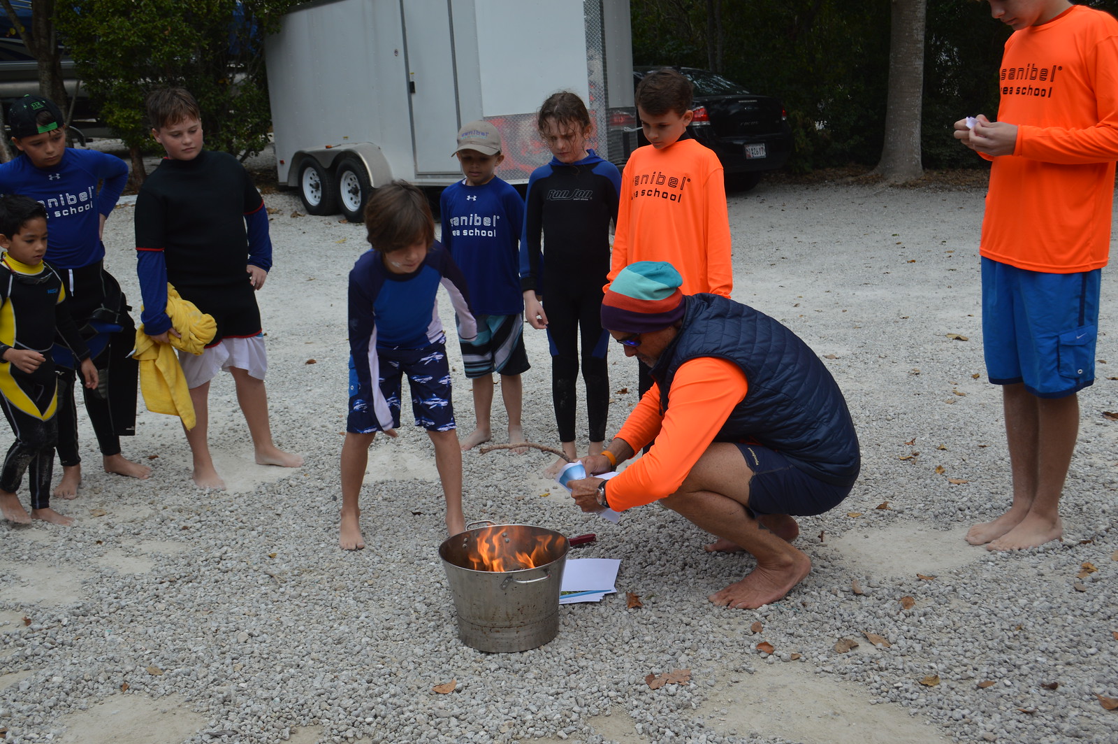 The Give Your Worries to the Sea ceremony is a winter camp tradition loved by campers and staff members alike.