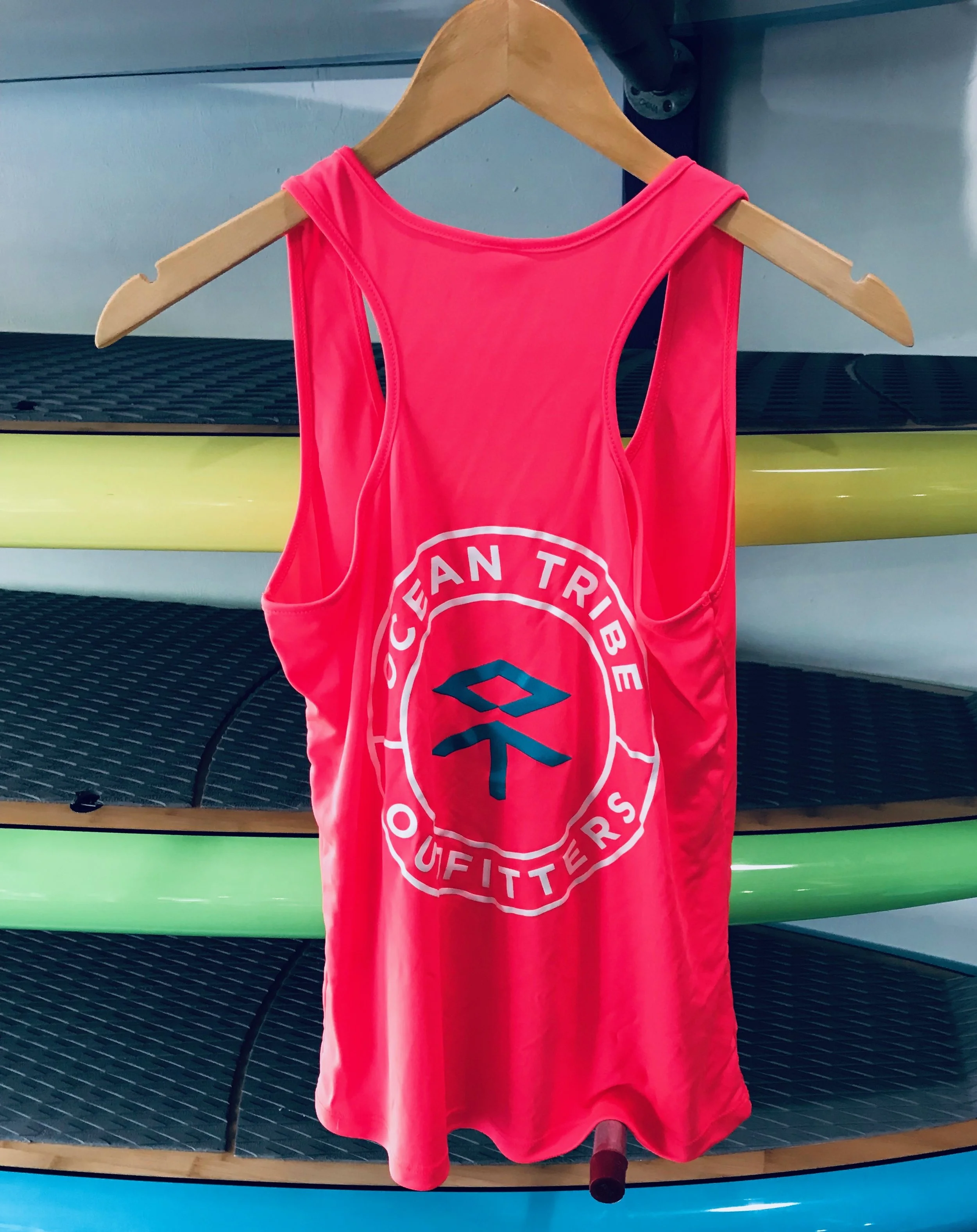 A bright women’s performance tank.