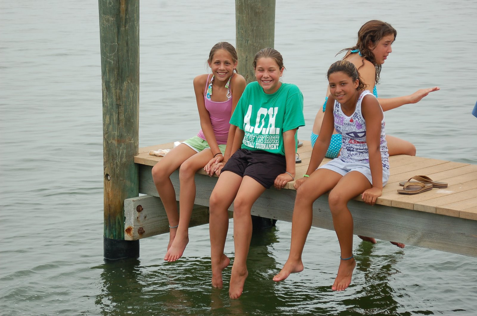 Campers on the dock at Cayo Costa State Park.