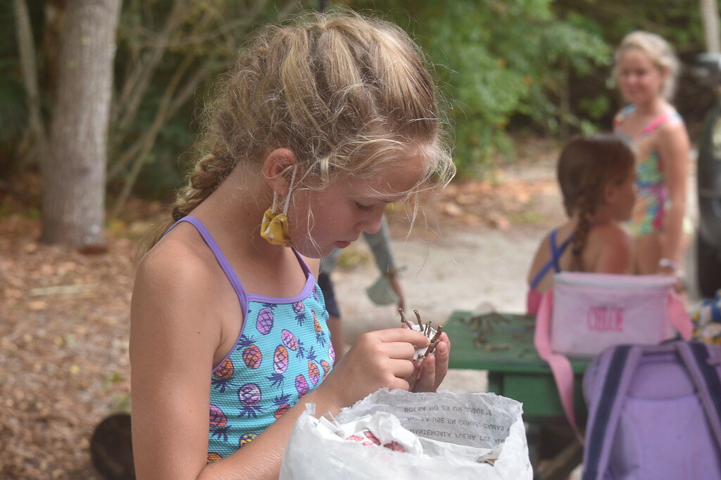 Campers made ghost crabs out of all natural materials.