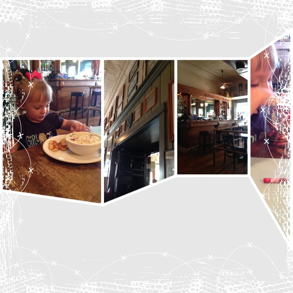 Isabella was content with her soup and grilled cheese after she colored us some of her latest designs at Cafe Max!