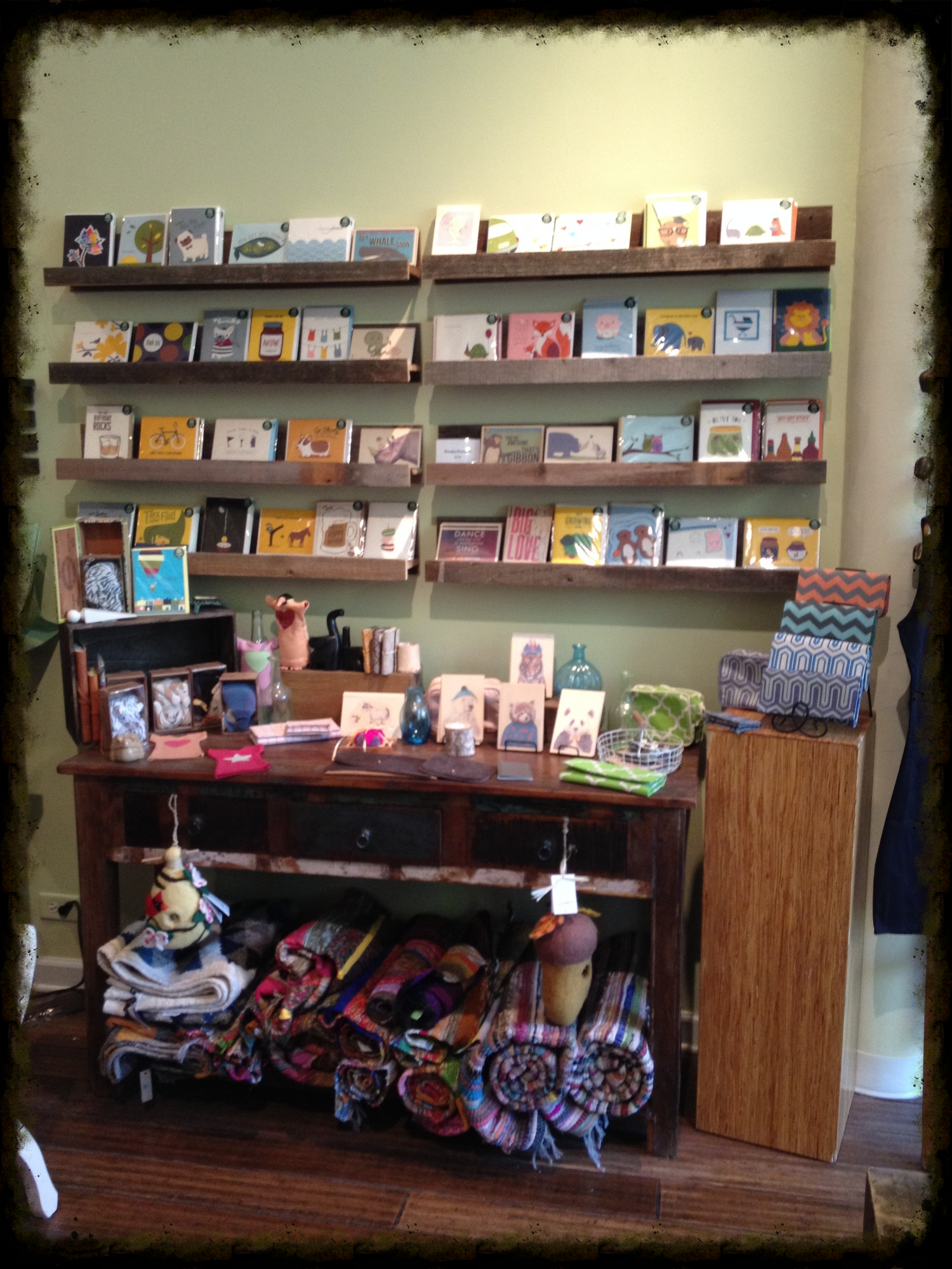 Greeting cards & blankets galore! 
