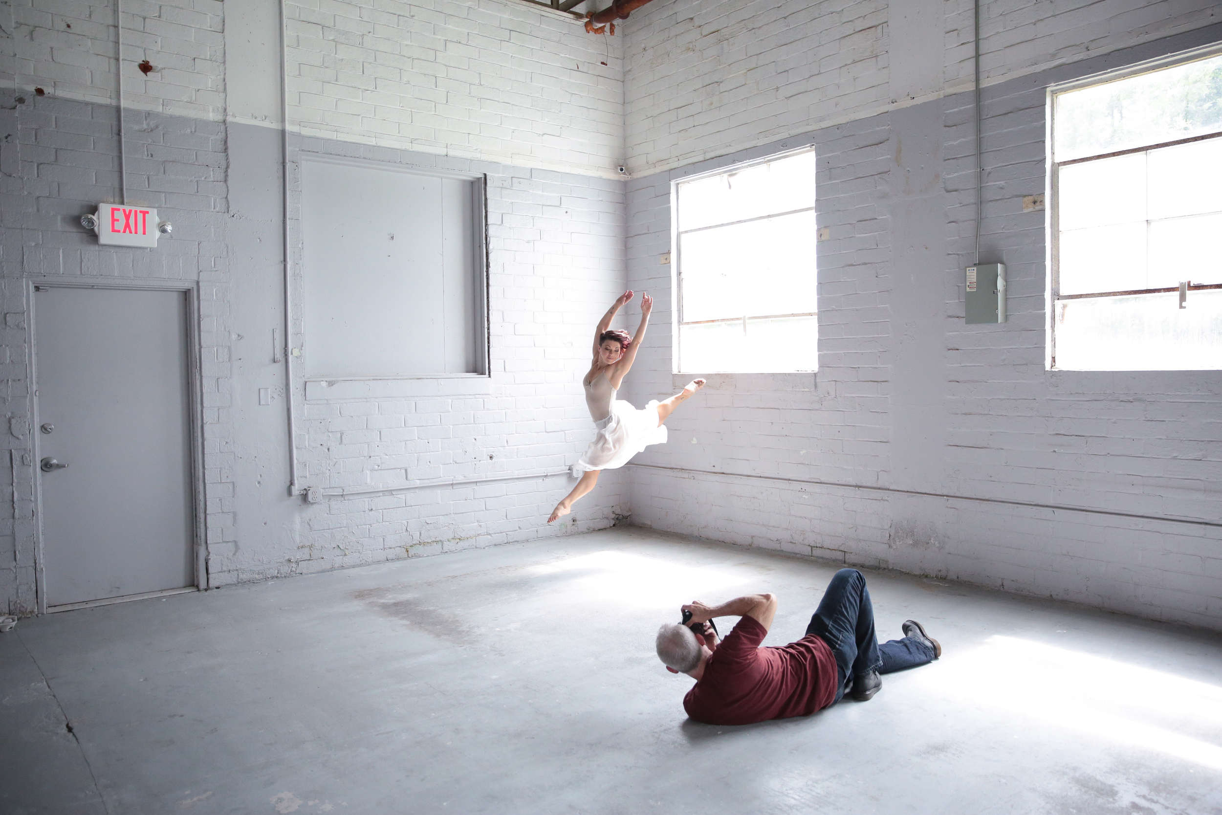 Behind the scenes: Jim laying around doing nothing while Michelina does magical things.