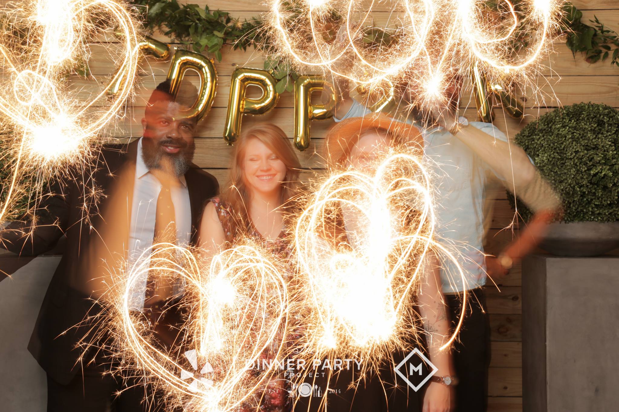 Again, don't put the sparklers between your face and the camera.