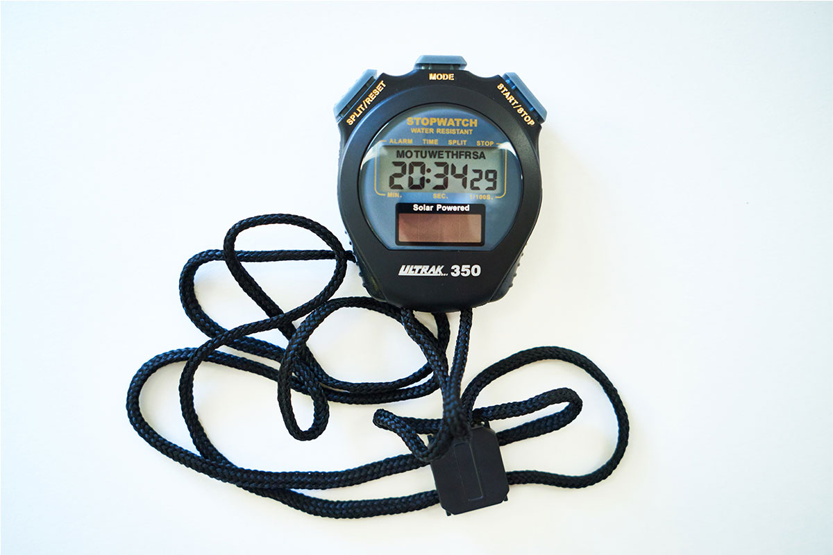 Ever, Ever, Ever This stopwatch runs on a constant 24hr loop, mapped to the time of the day. The stopwatch will run for a lifetime. 