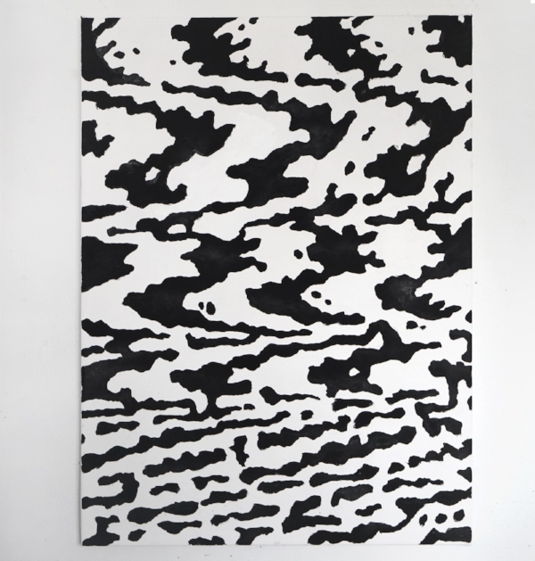 Untitled (White Noise) , 2017, oil on canvas, 24 x 36 inches.