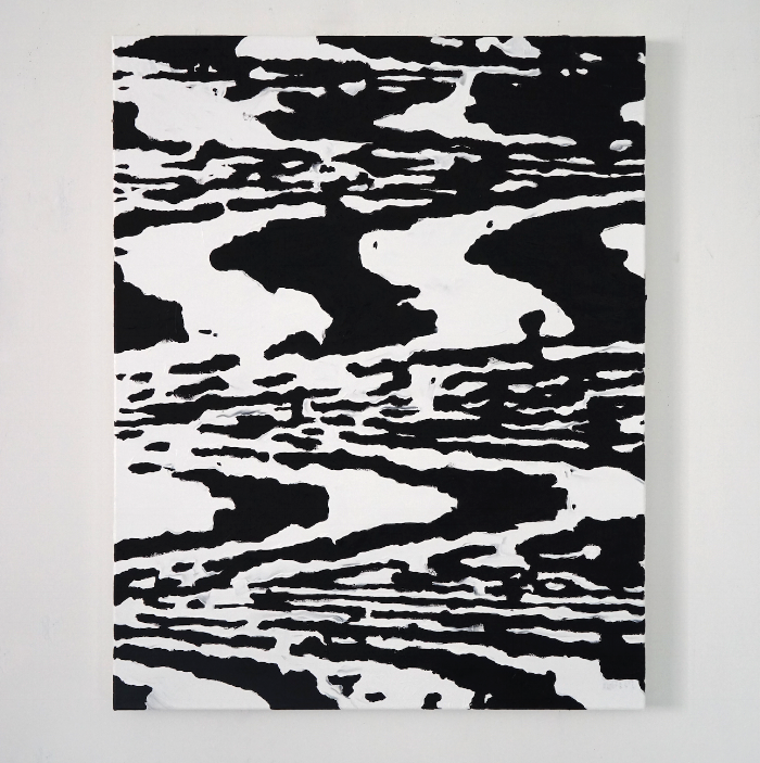 Untitled (White Noise) , 2017, oil on canvas, 20 x 24 inches.
