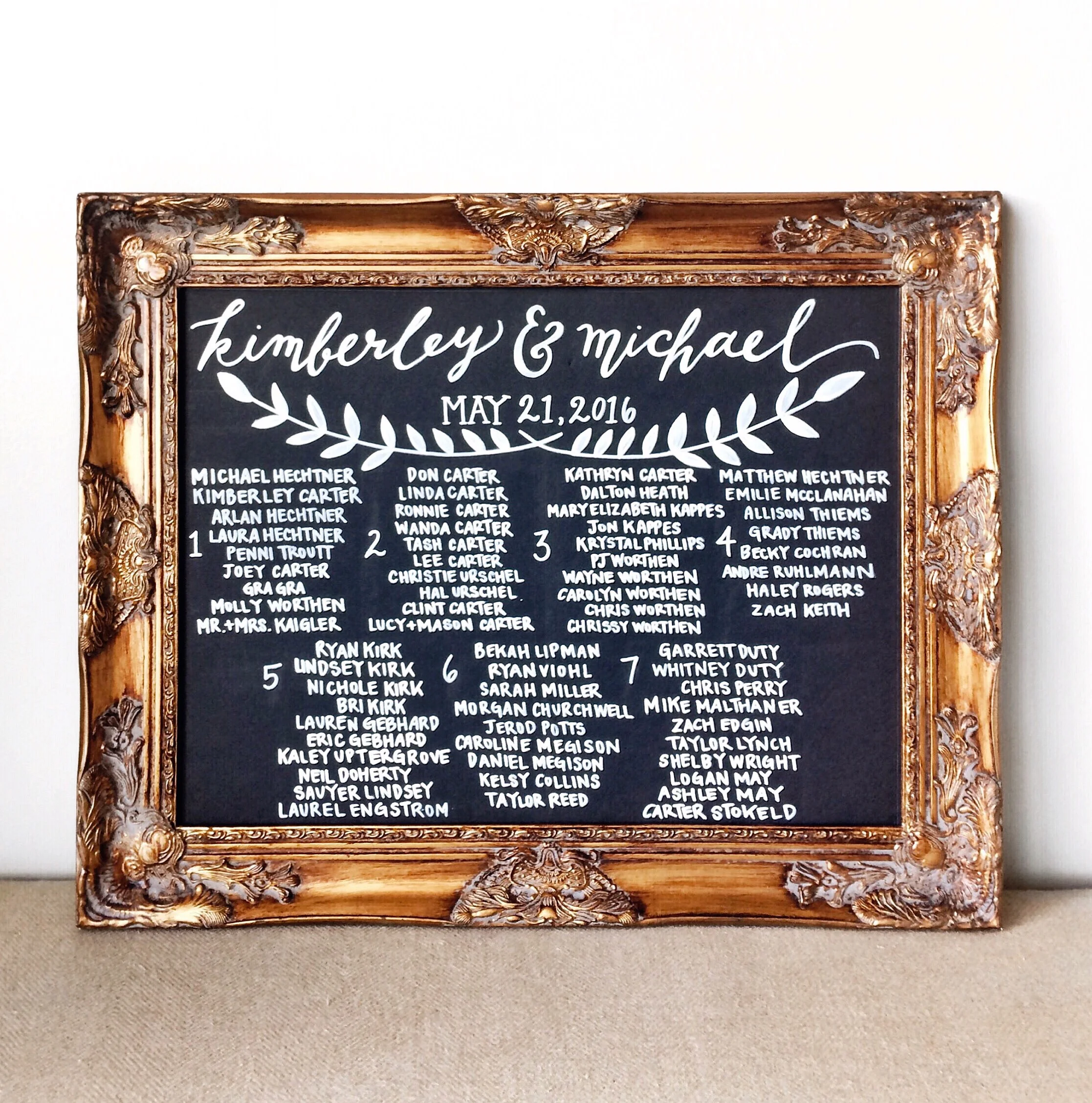 wedding reception board